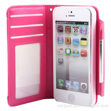 Custom wallet leather cases for iPhone 5/5S, business style ddesign